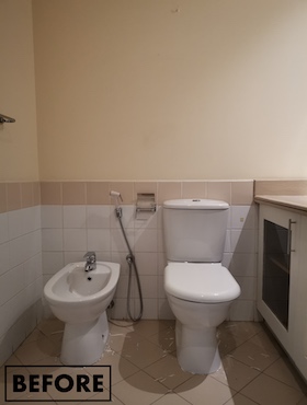 Before bathroom renovation in Dubai 